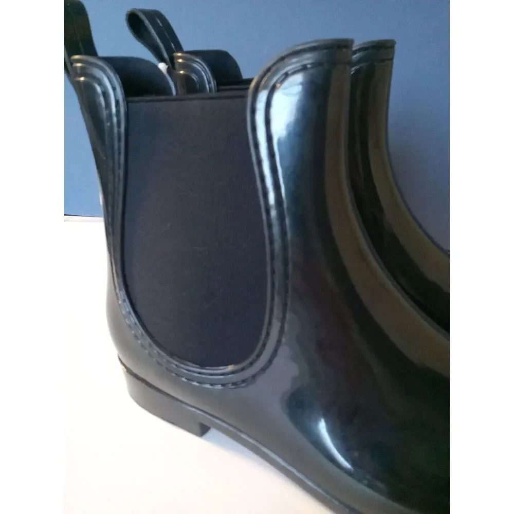 Henry Ferrera Woman's Clarity black Pull On Rain Boots Shoes‎ Size 10 New